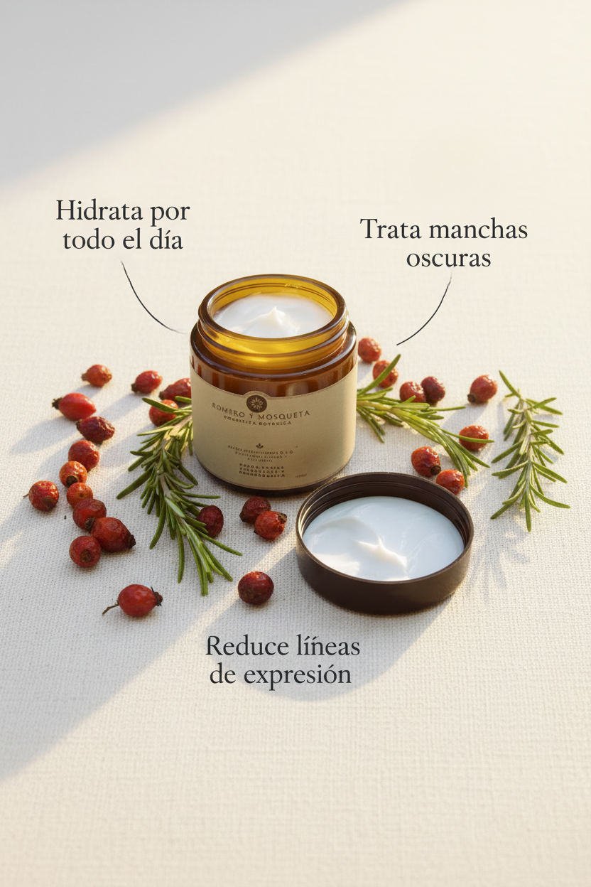 Crema Facial Hidratante Botánica – Ácido Hialurónico, D-pantenol, Rosa Mosqueta & Aloe Vera