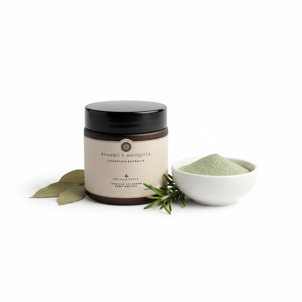 Arcilla verde en crema niacinamida + exfoliante rosa mosqueta antiacné reparación piel grasosa