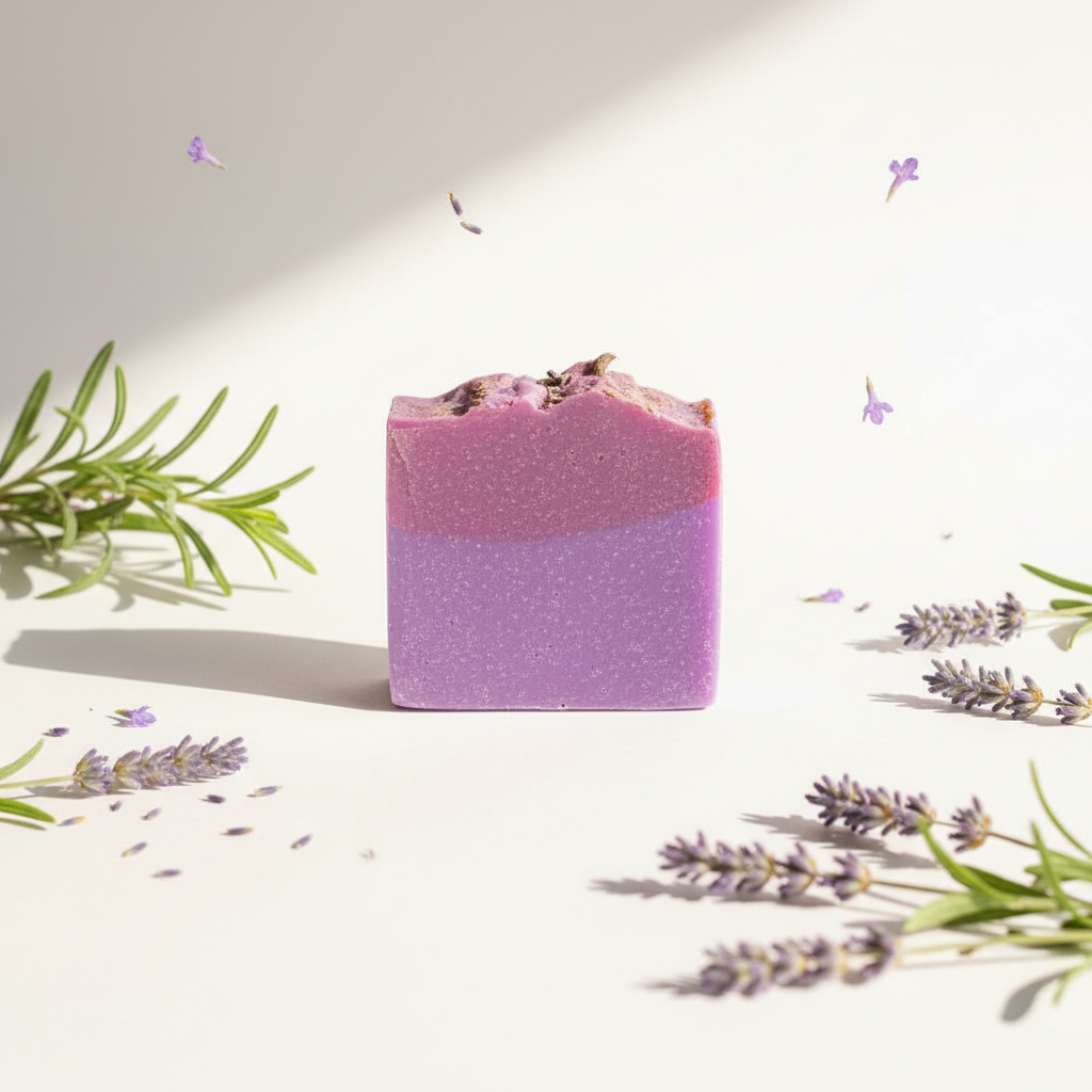 Jabón de lavanda Romero y Mosqueta - clean beauty iluminado
