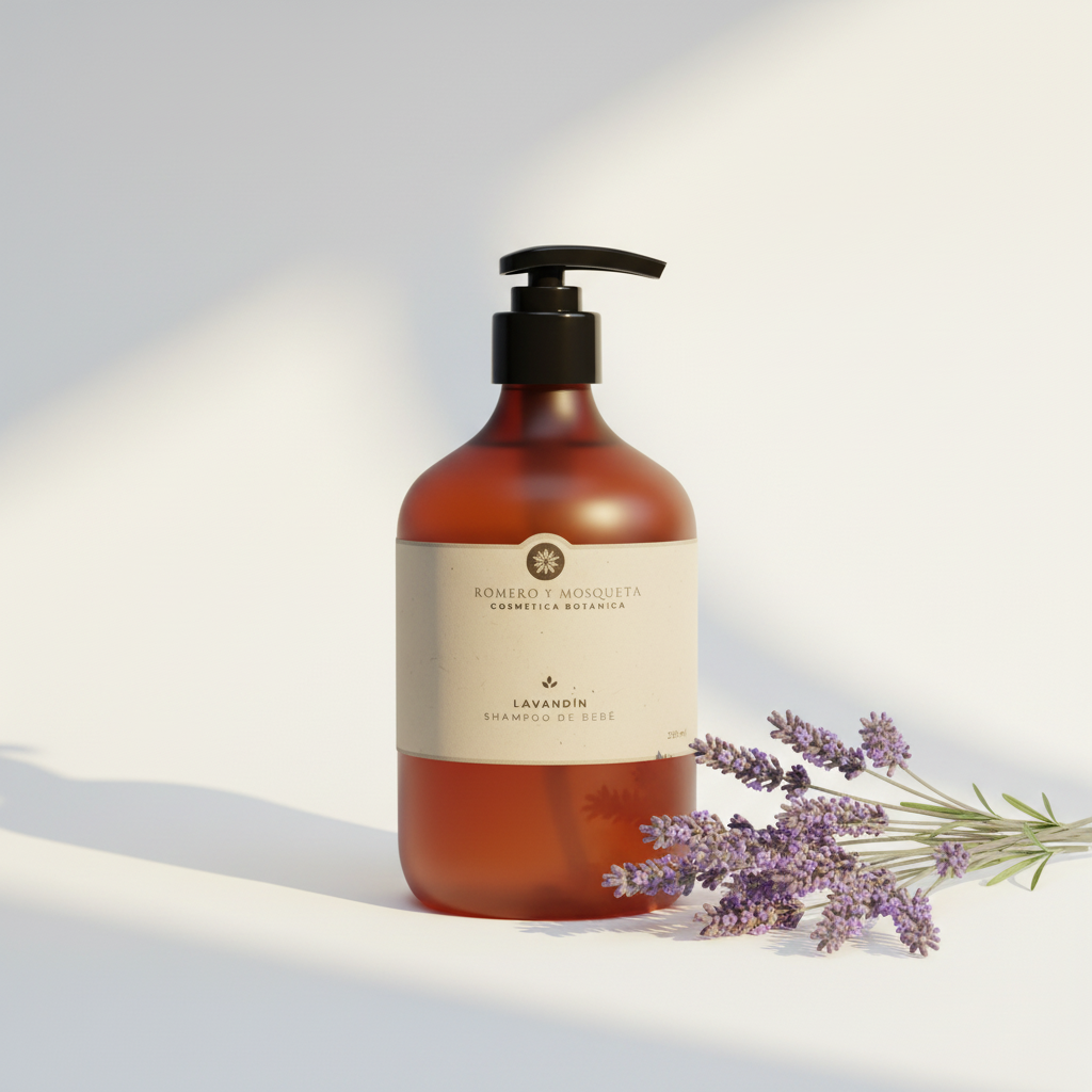 Shampoo suave de bebé, lavandín + aceite de almendras